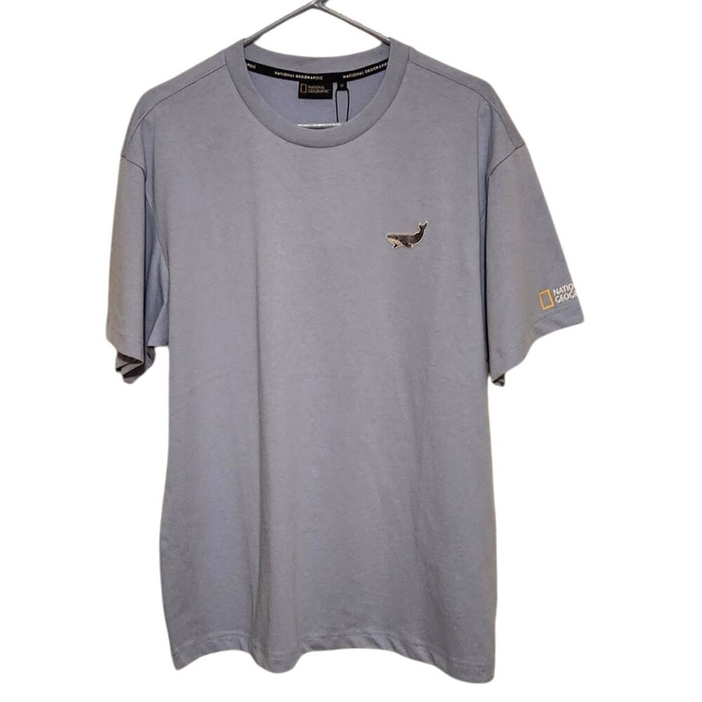 National Geographic Tshirt from Hong Kong Disneyland Blue w/ Whale Patch Size M